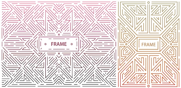 Vector set van abstracte geometrische ontwerpelementen Luxe Vintage Artdeco decoraties dekt frames Lineaire stijl monogram geometrische banners