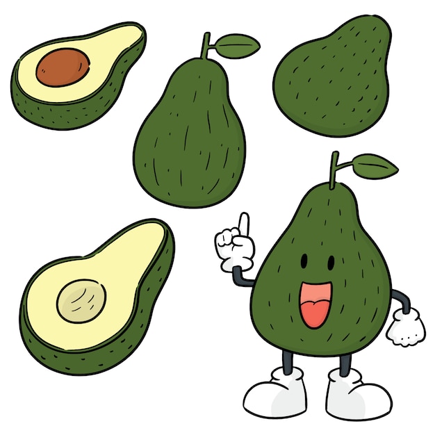 Vector vector set van avocado