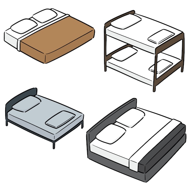 Vector set van bed