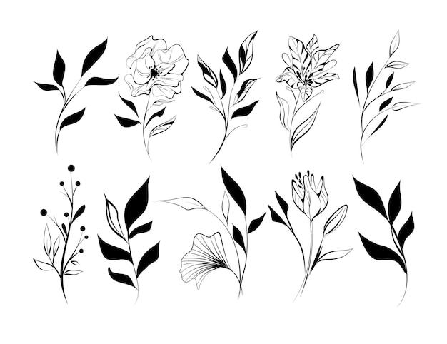 Vector vector set van bloemen