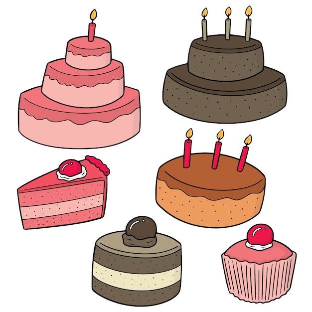 Vector set van cakes