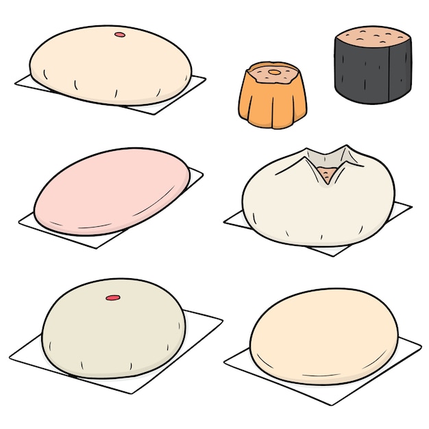 Vector set van chinese snack