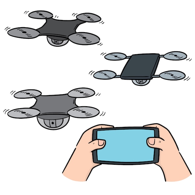 Vector set van drone