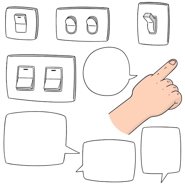 Vector vector set van elektrische schakelaar