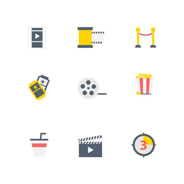 Vector set van film pictogram