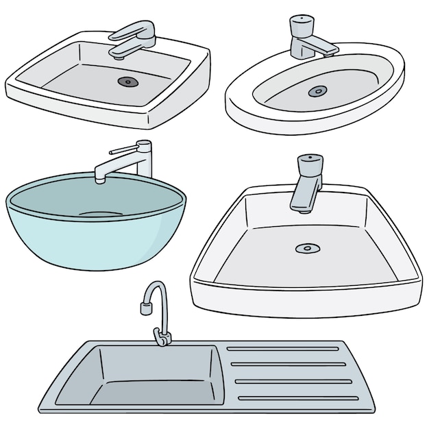 vector set van gootsteen