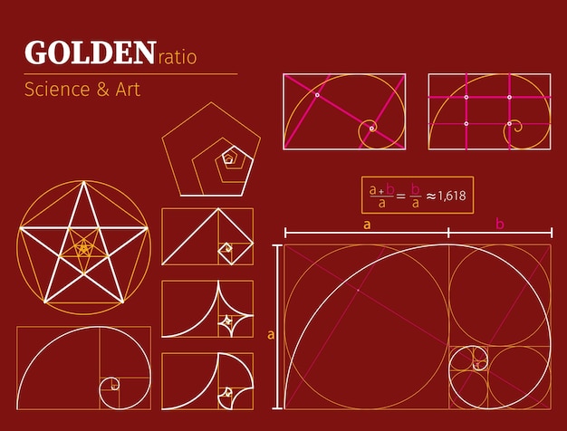 Vector set van gulden snede element