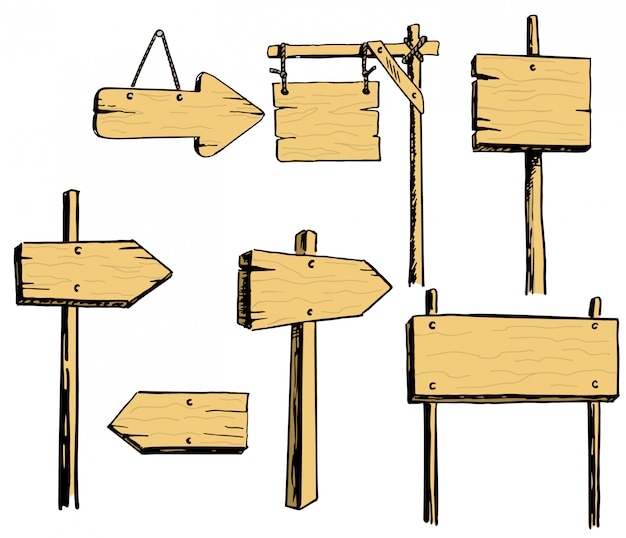 Vector set van houten borden