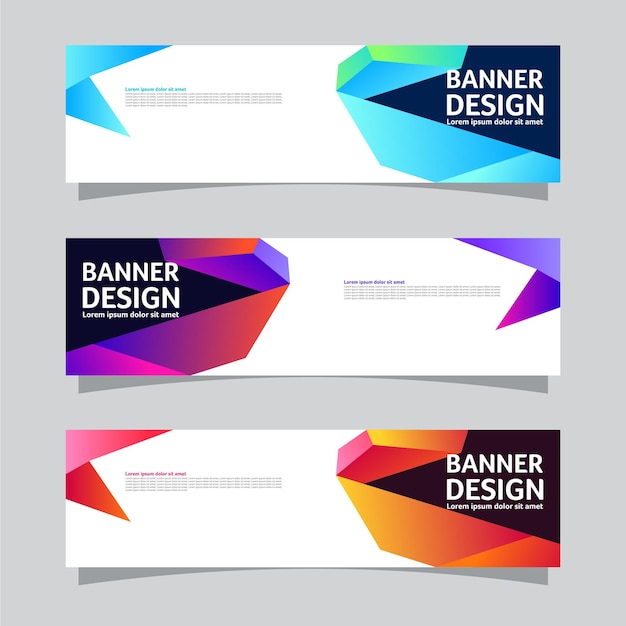 Vector set van landschap banner achtergrond ontwerp concept Kleurige achtergrond