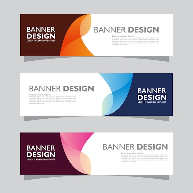 Vector set van landschapsbanner achtergrondontwerpconcept Web achtergrond zakelijke lay-out sjabloon