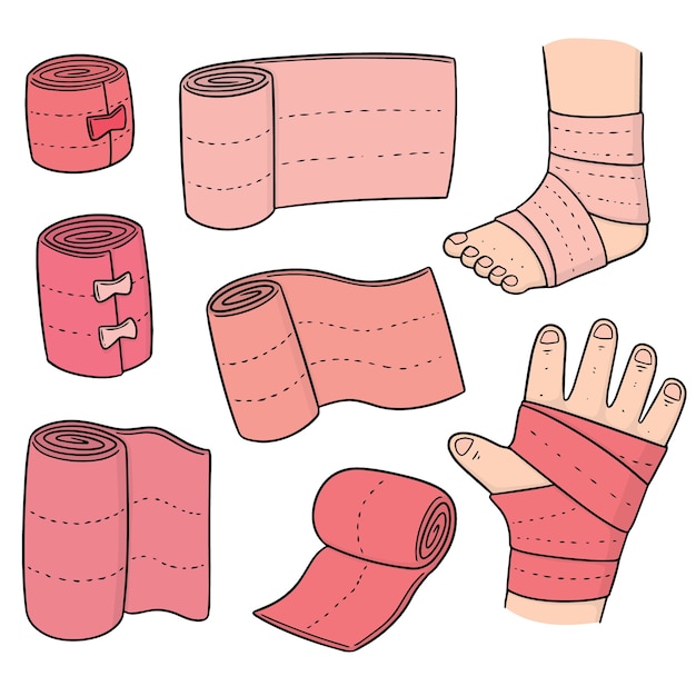 Vector set van medische bandage