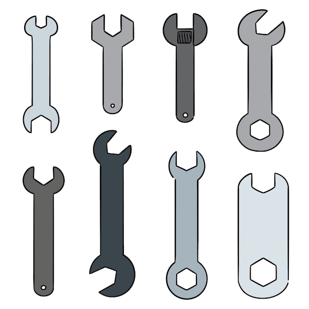 vector set van moersleutel