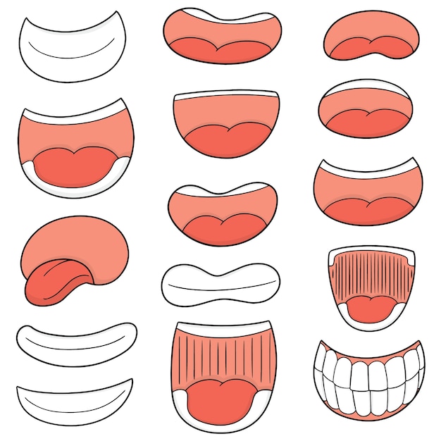 Vector set van mond