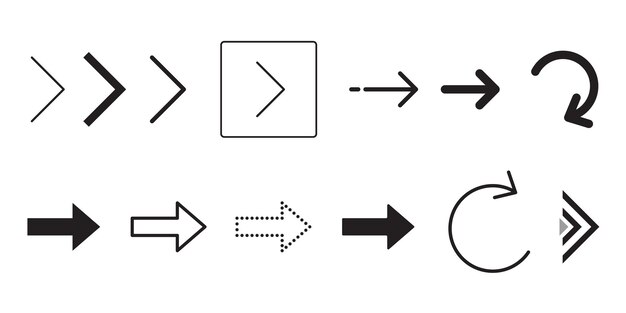 Vector vector set van pijlen van verschillende vormen en stijlen