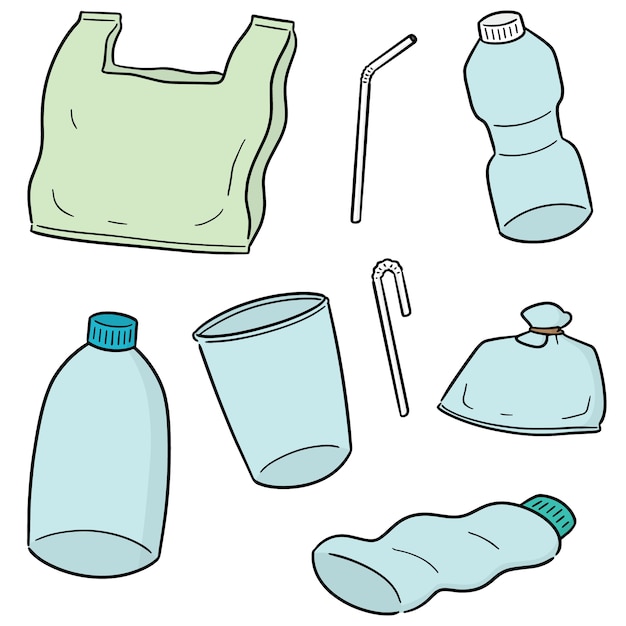 vector set van plastic object