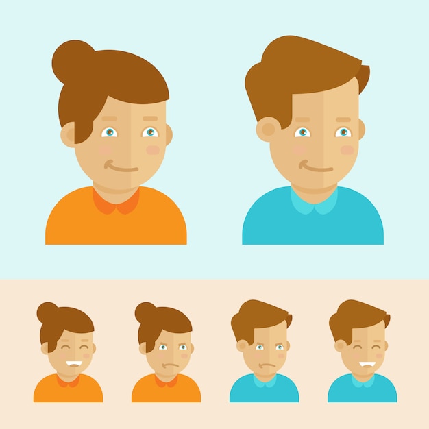 Vector set van platte cartoon avatars