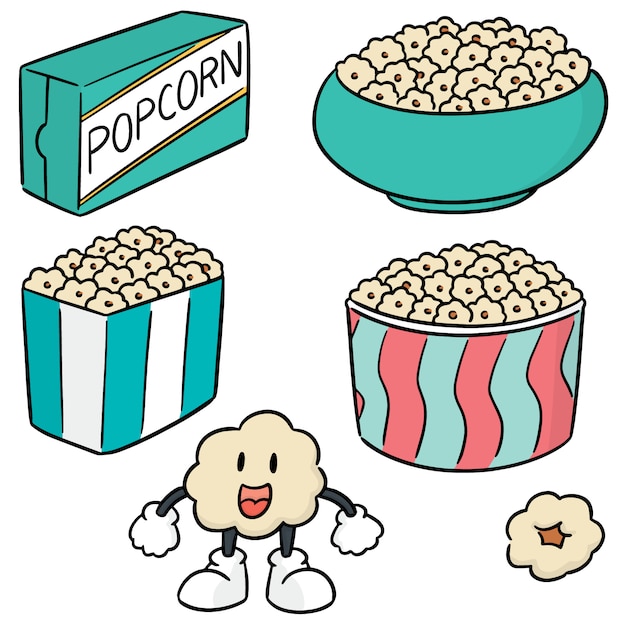 Vector set van popcorn