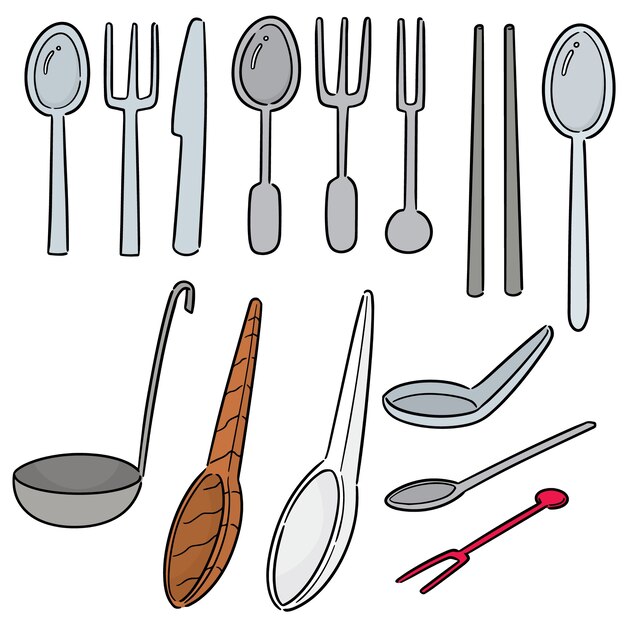 Vector set van servies