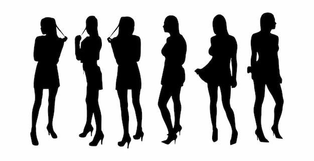 Vector set van sexy vrouw silhouetten