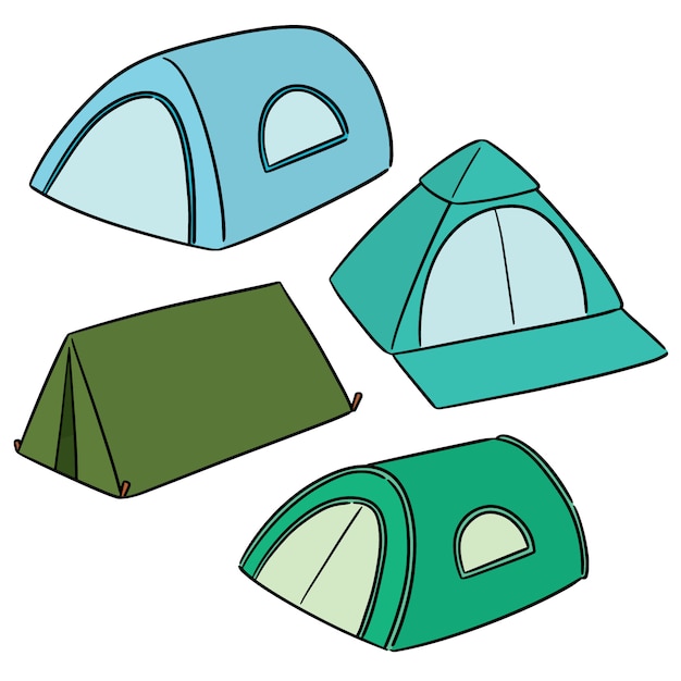 Vector set van tent