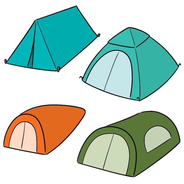 Vector set van tent