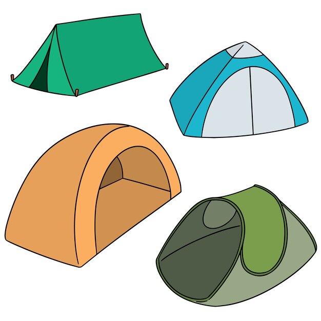 vector set van tent