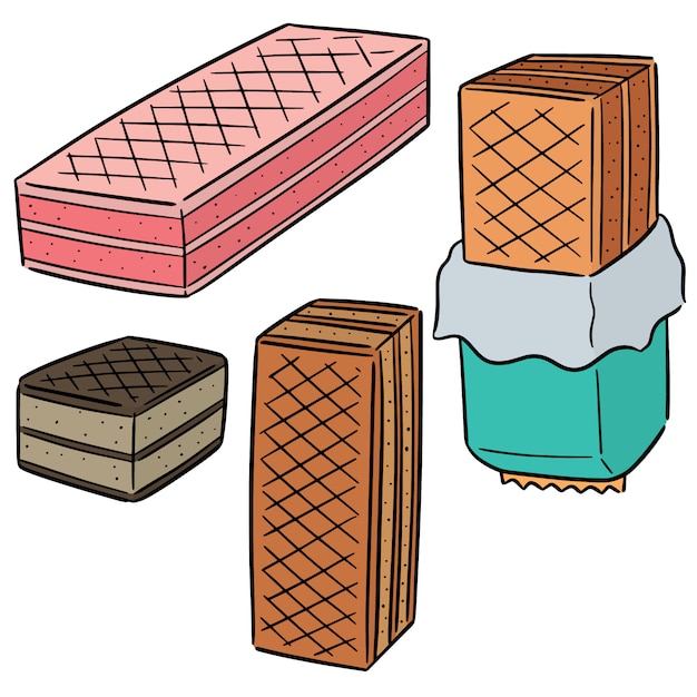 Vector set van wafels