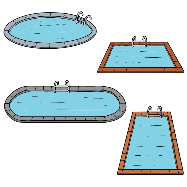 vector set van zwembaden
