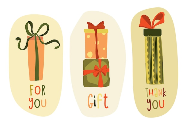 Vector set of various gift boxes easy to edit Flat design