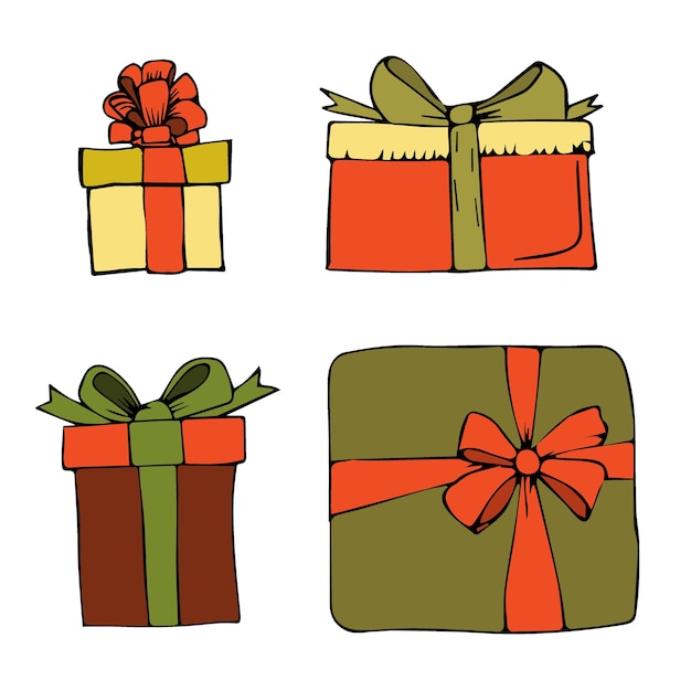 Vector set of various gift boxes easy to edit flat design