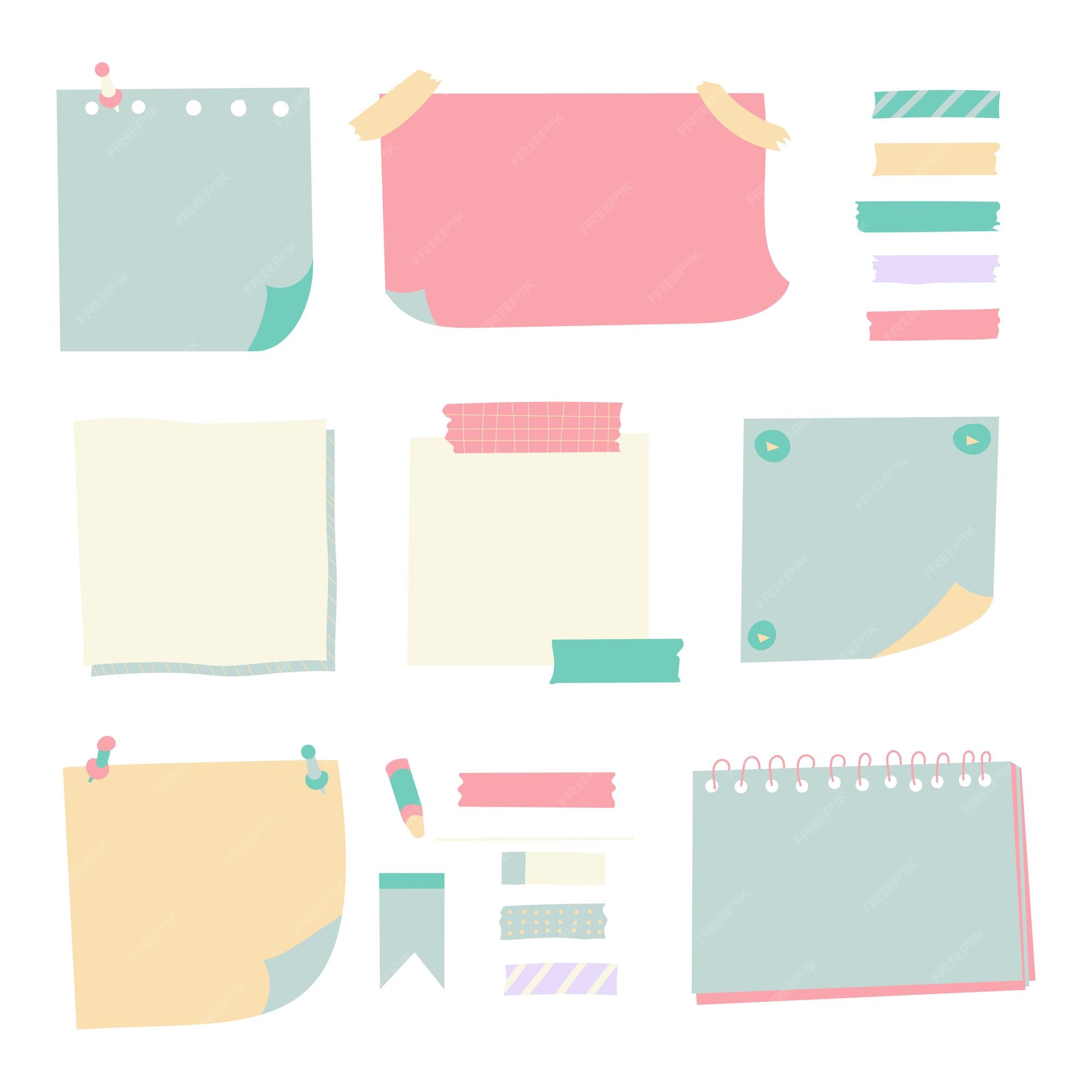 Premium Vector  Set of note paper with cat icons