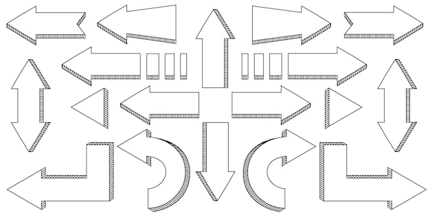 Vector set of various sketch arrows for financial investment chart and report designs