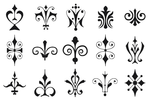 vector set vintage calligraphic design elements and page decoration for retro design with old ornaments