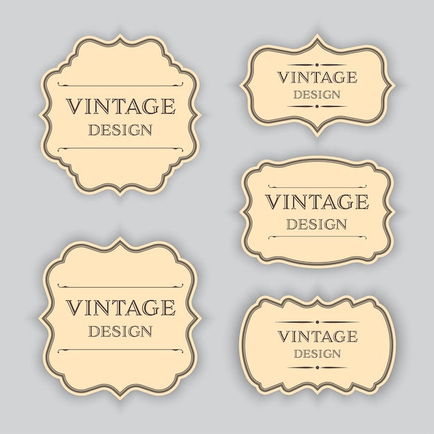 Vector set vintage label and frame for banner design