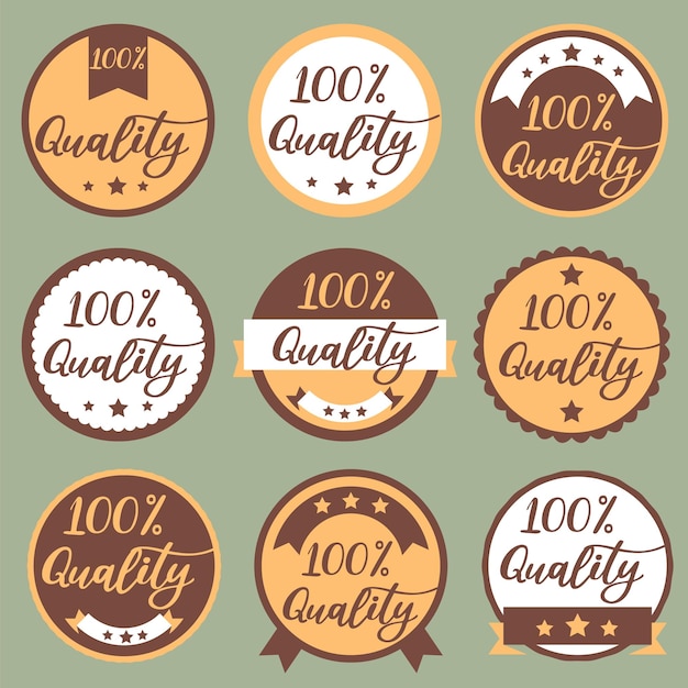 Vector vector set vintage retro labels met kwaliteitstekst