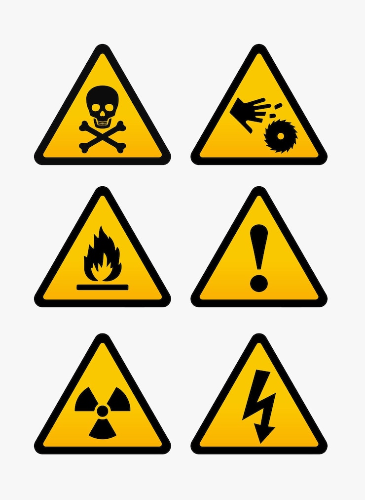 Vector vector set of warning sign on white background danger sign