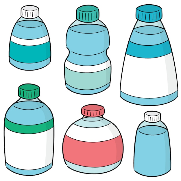 Vector set of water bottle