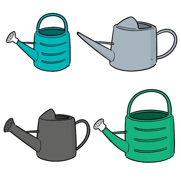 Vector set of watering can