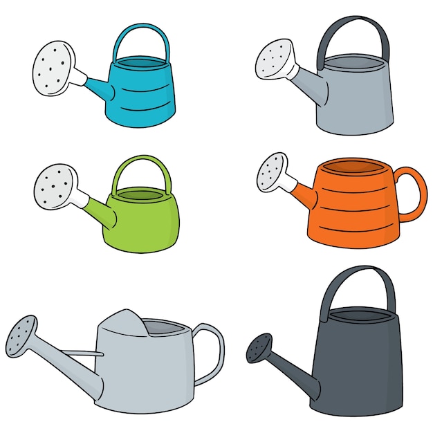 vector set of watering can