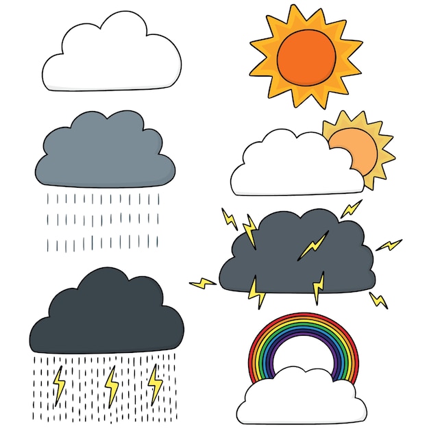 Vector vector set of weather