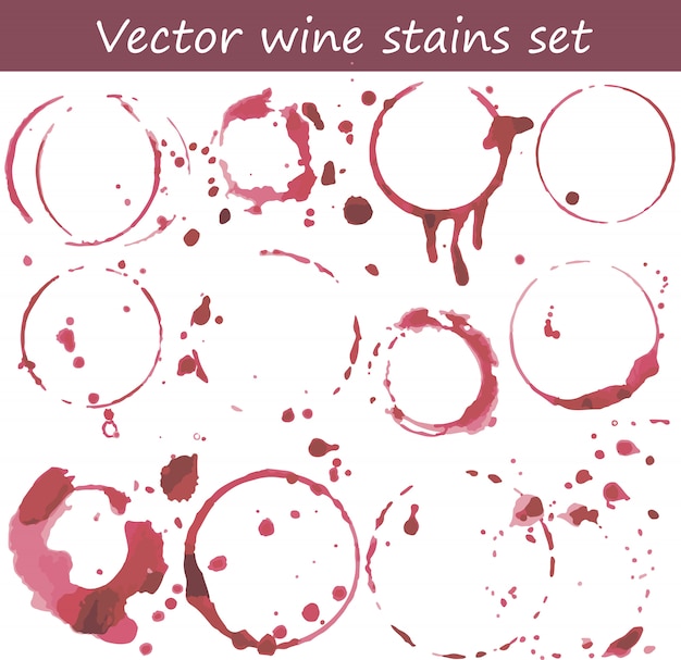 Vector vector set of wine stains.