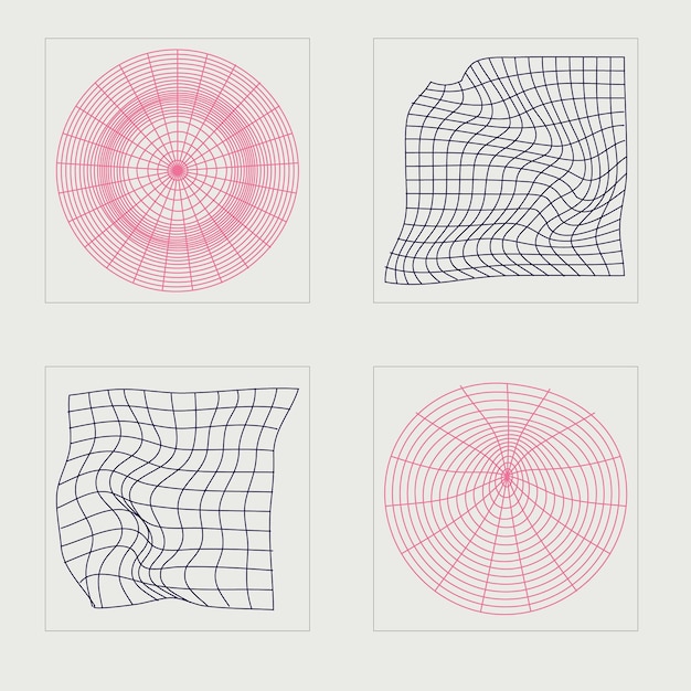 Vector set of Y2K Extraordinary Graphic Assets Modern abstract forms