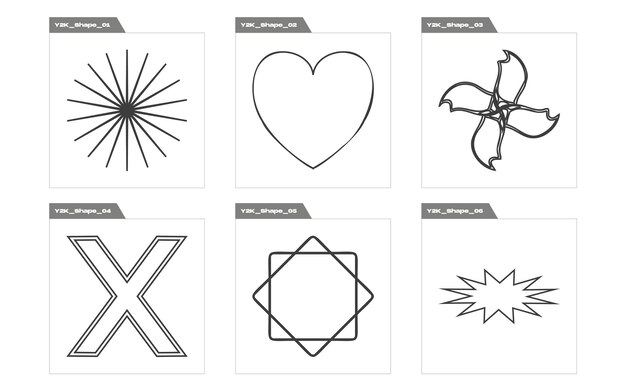 Vector set of y2k large set of retro objects for design templates for notes posters