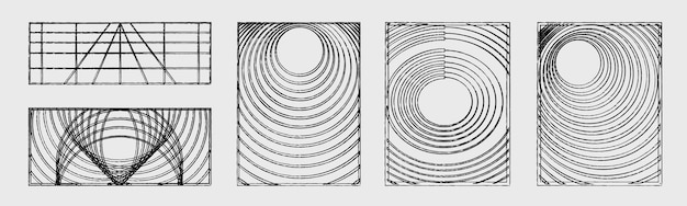 Vector set of Y2K Minimalist geometric elements Objects in y2k style