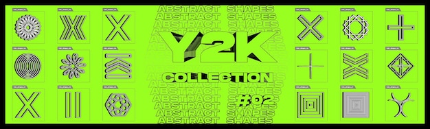 Vector set Y2K Minimalistische geometrische elementen Eenvoudige vormen vormen