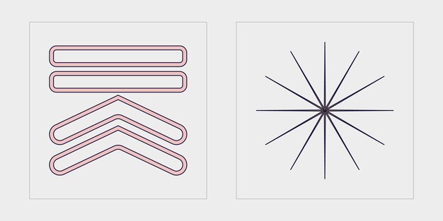 Векторный набор модных геометрических постмодернистских фигур Y2K Плоские минималистские иконы