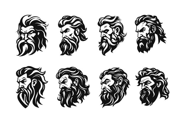 Vector a vector set of zeus silhouette illustrations