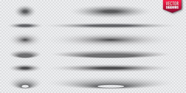 Vector shadows collection on transparent background Realistic shadow effect for design Vector