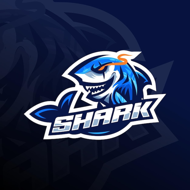 Vector vector shark mascot logo premium