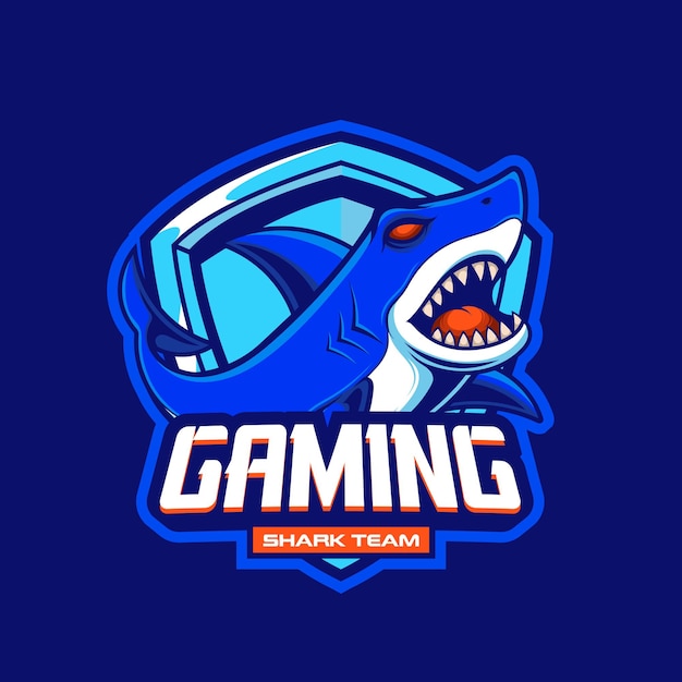 Vector vector shark mascot logo templates for sports and gaming team isolated